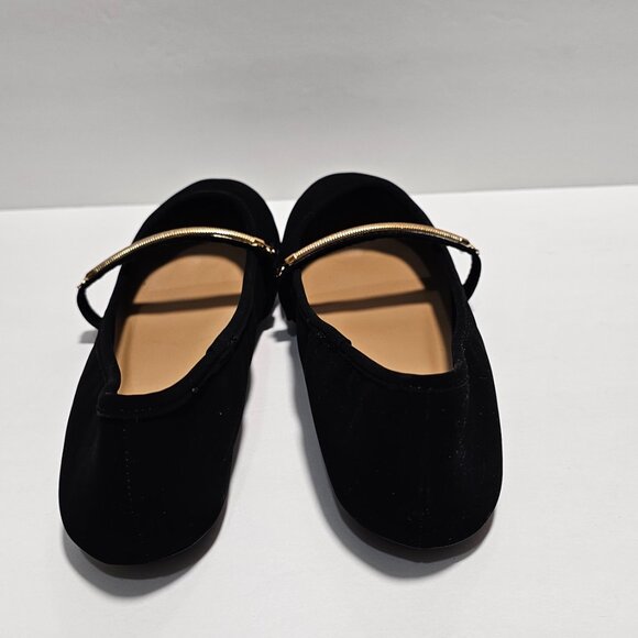 New Bamboo Chantel Black Nubuck Flats 8.5 - Picture 4 of 8